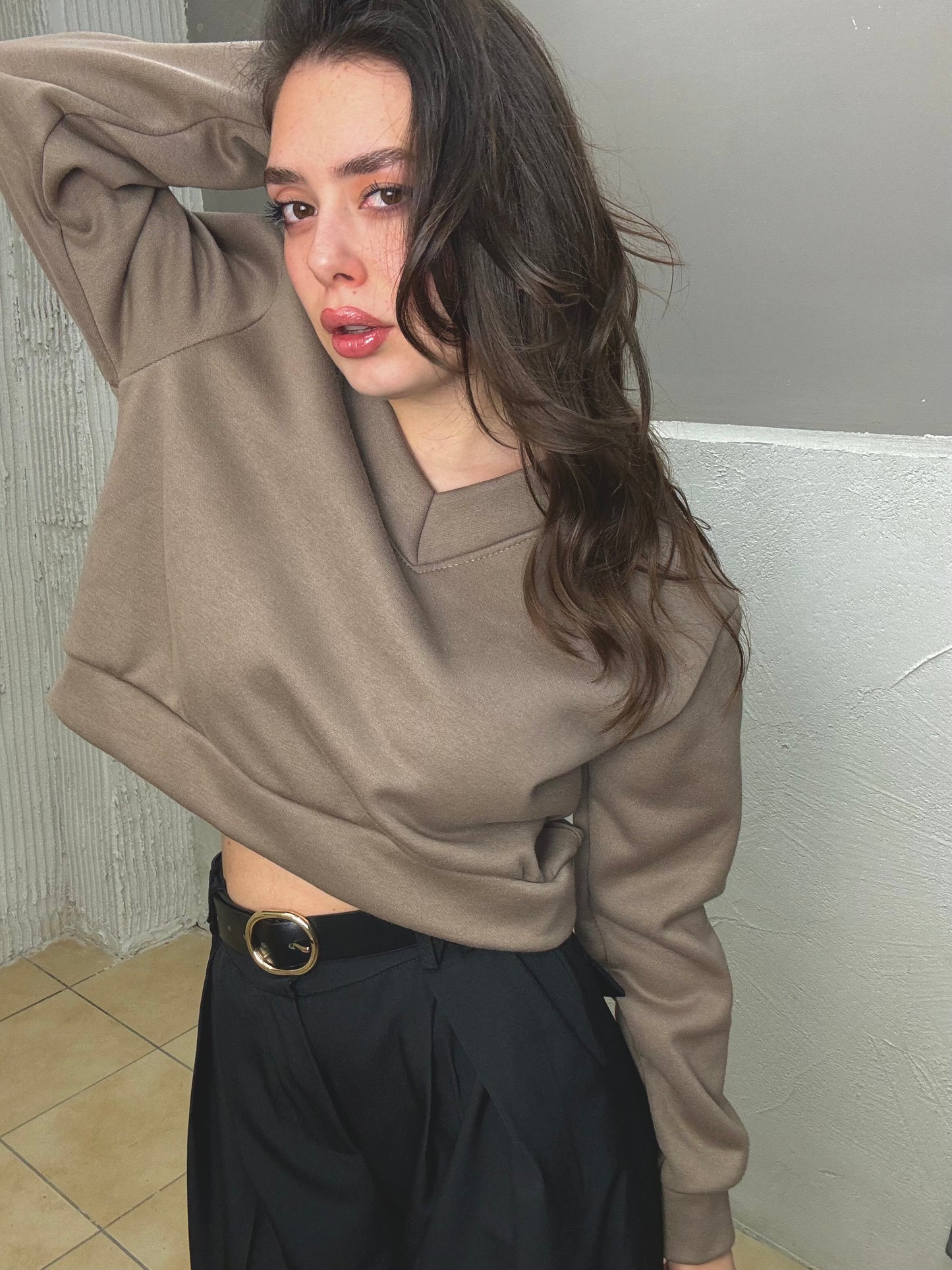 Crop Felpa V