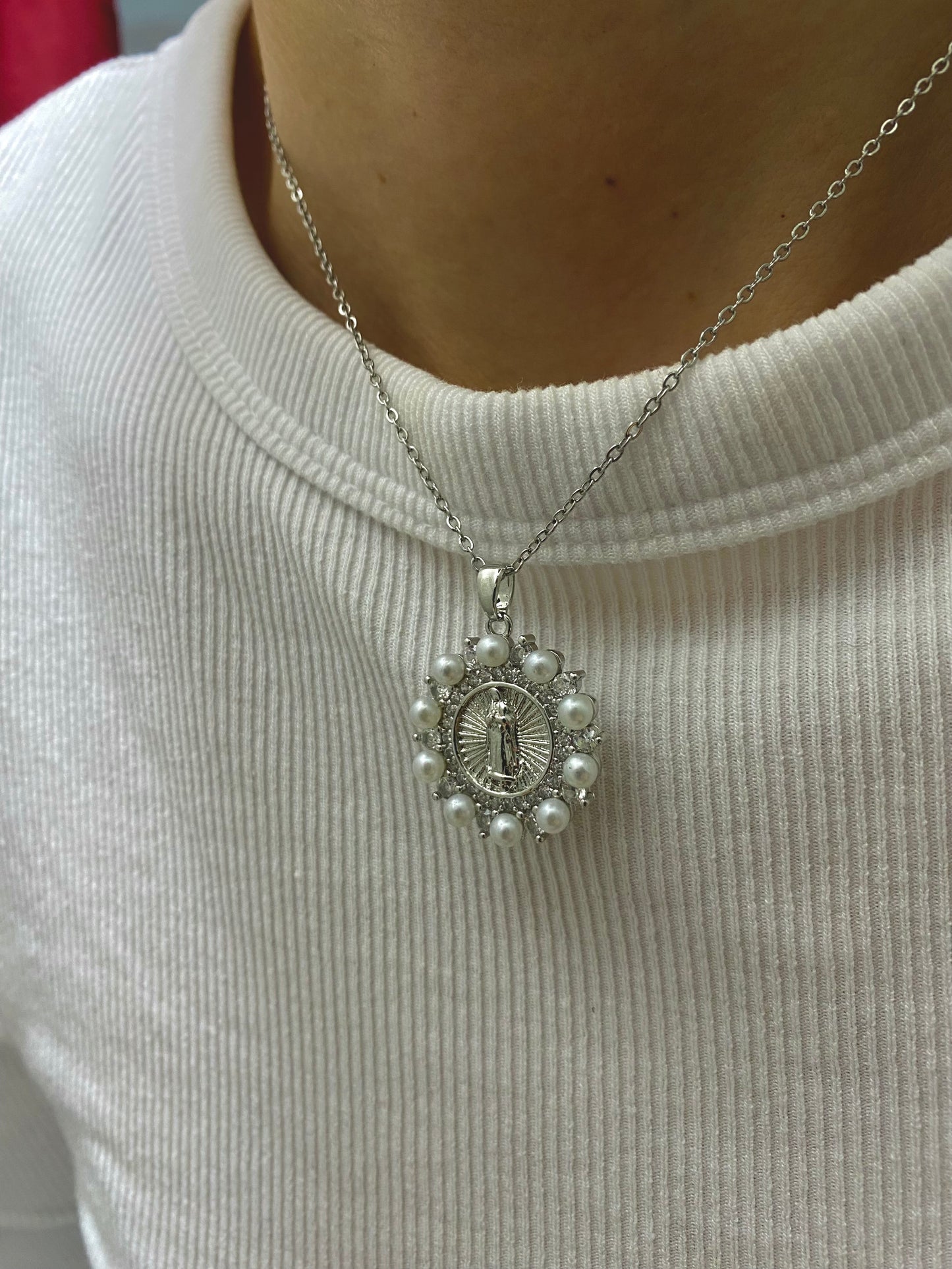 Collana Piastrina Pearl