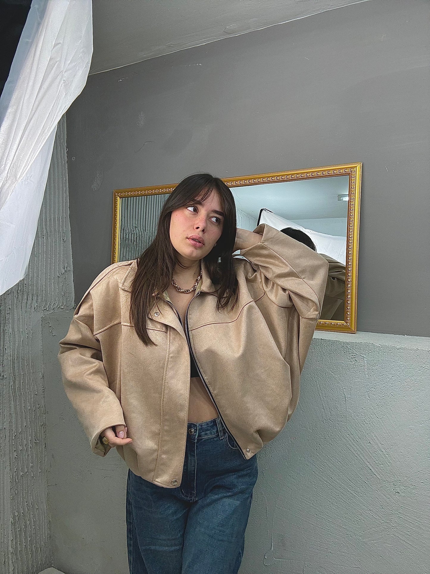 NEW COLLECTION Bomber Camoscio