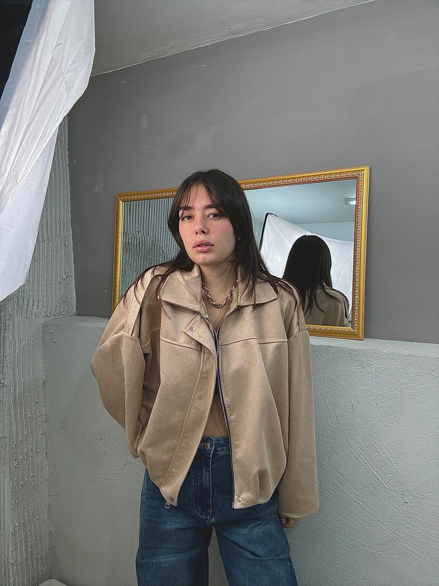 NEW COLLECTION Bomber Camoscio