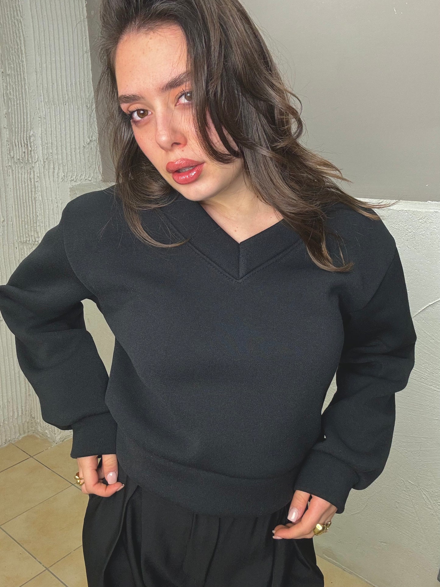 Crop Felpa V