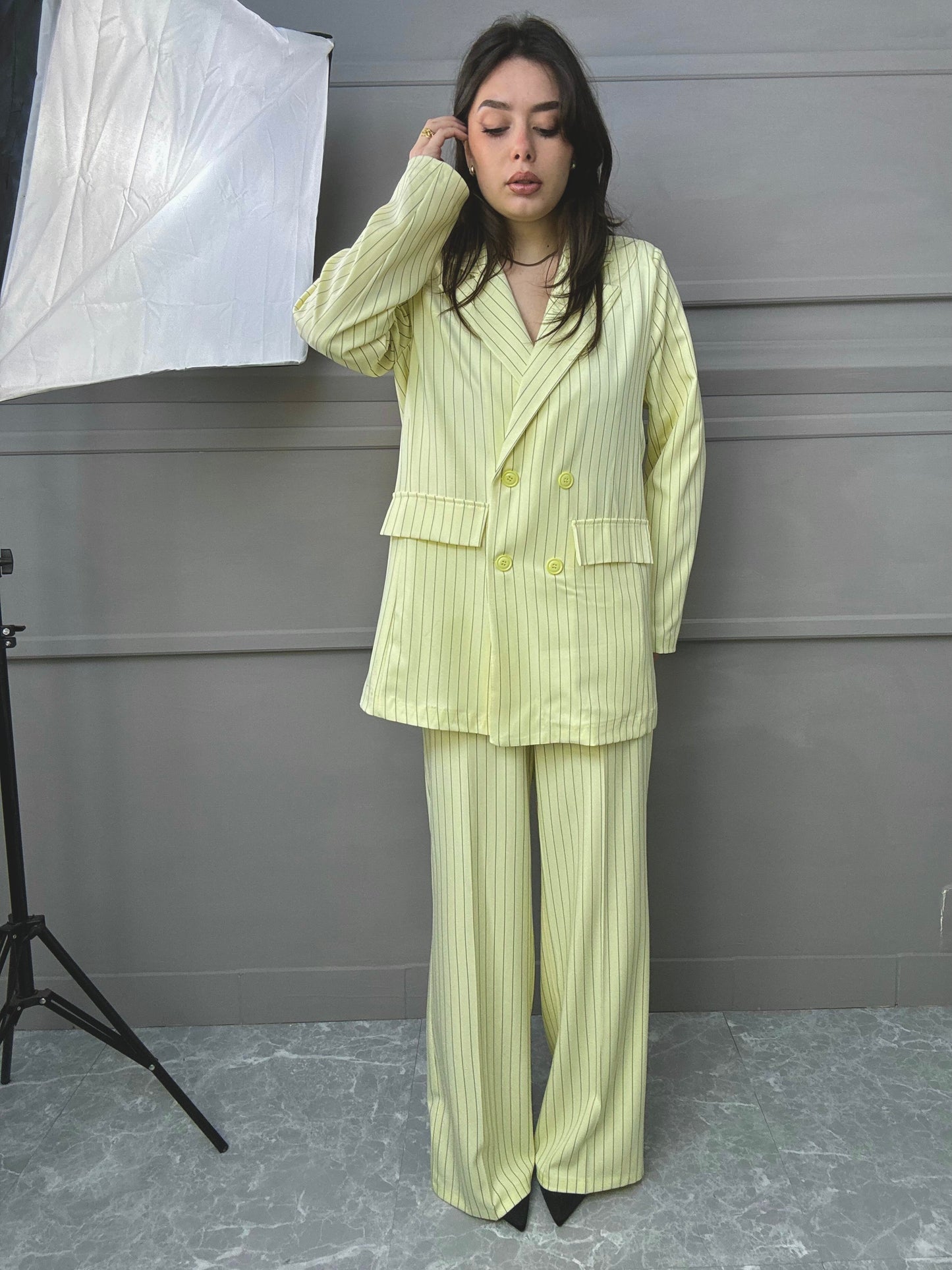 Tailleur Gessato Giallo