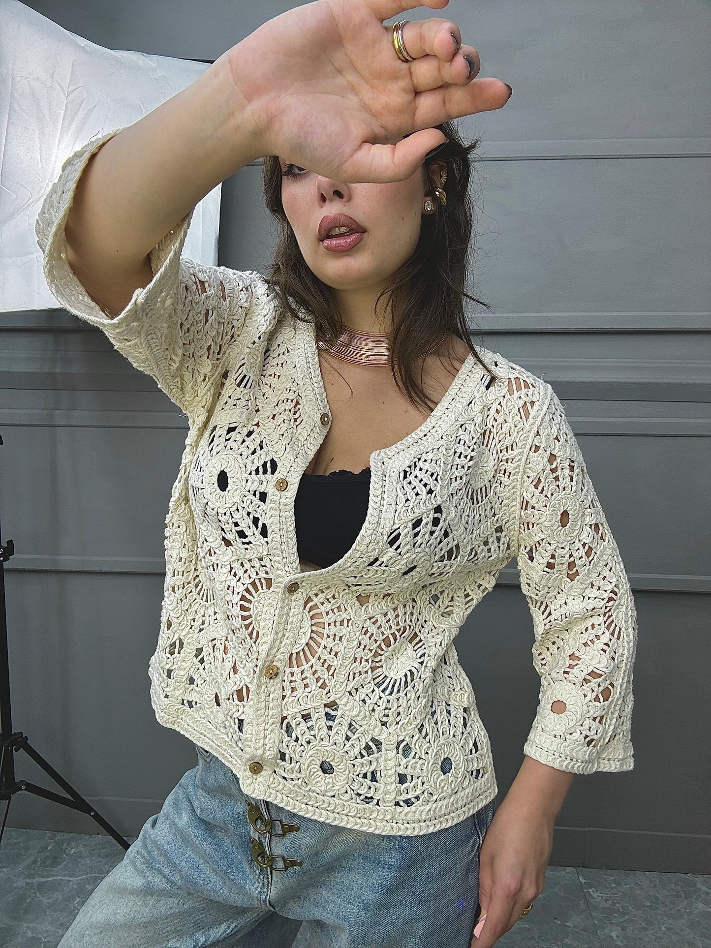 Cardigan Macramé