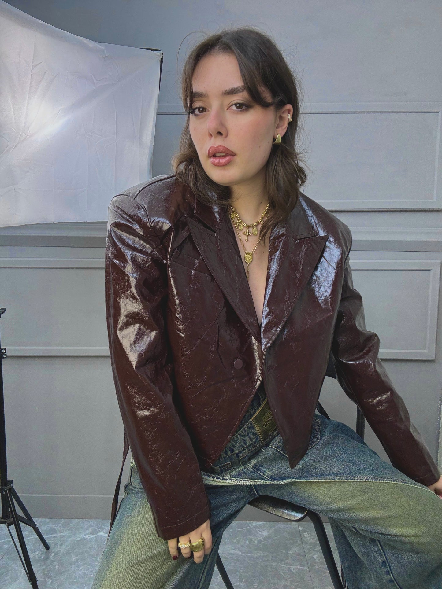 Crop Blazer Lucido