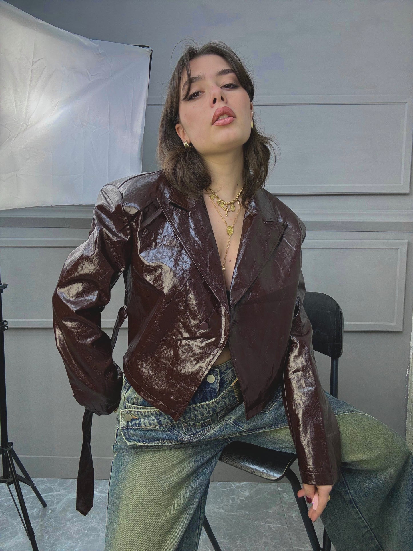 Crop Blazer Lucido