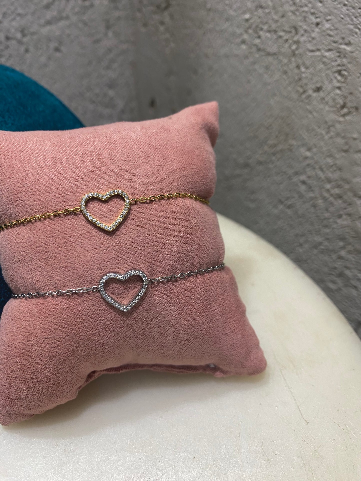 Bracciale empty heart strass