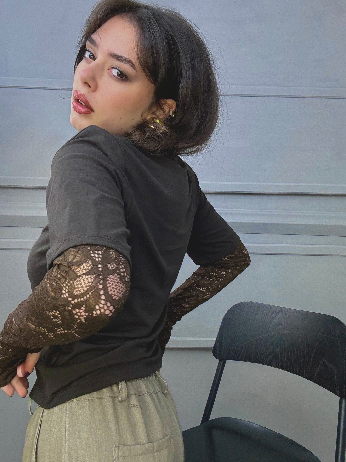 T-shirt Guanto pizzo
