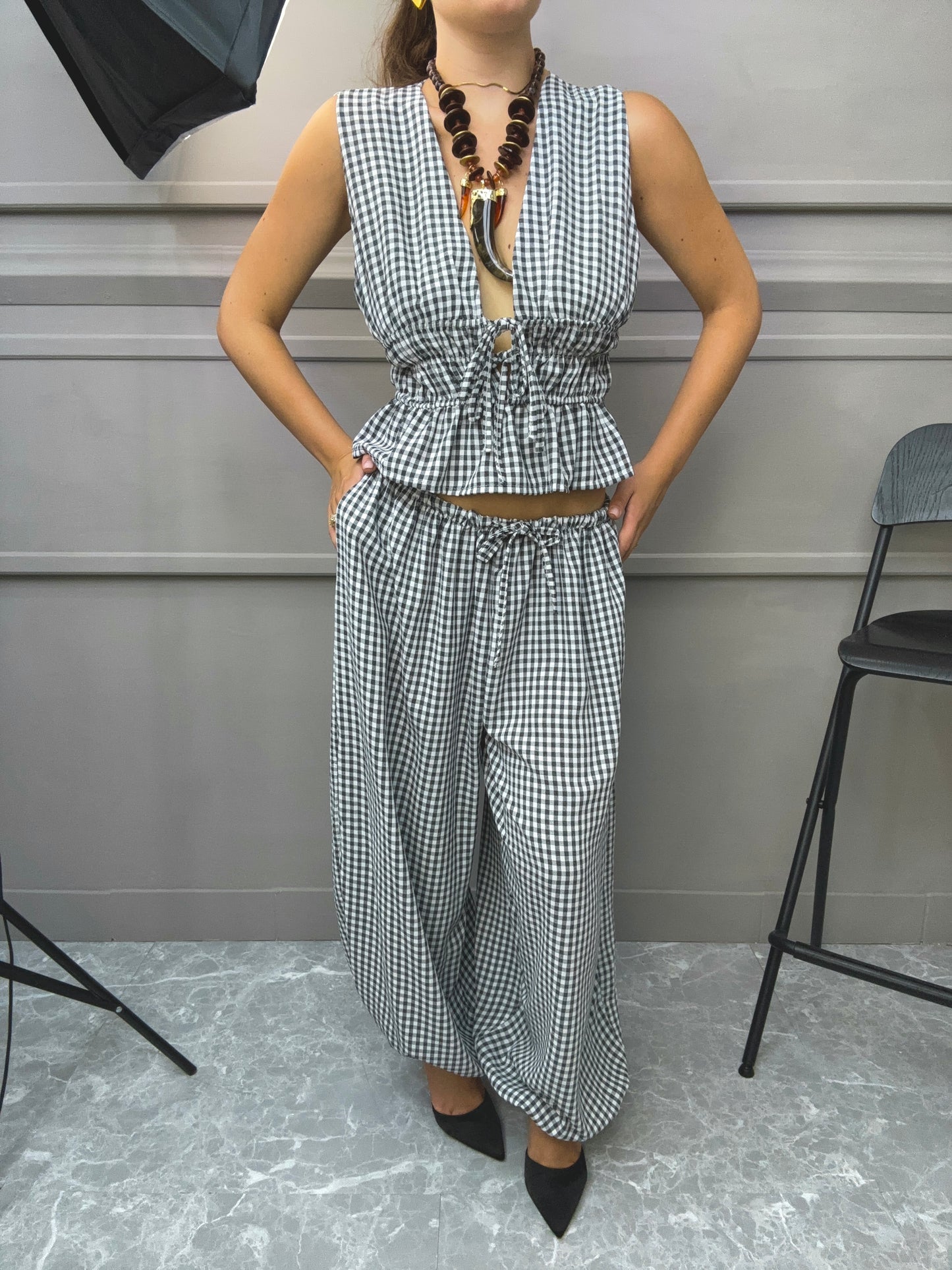 Gilet Set Quadretti