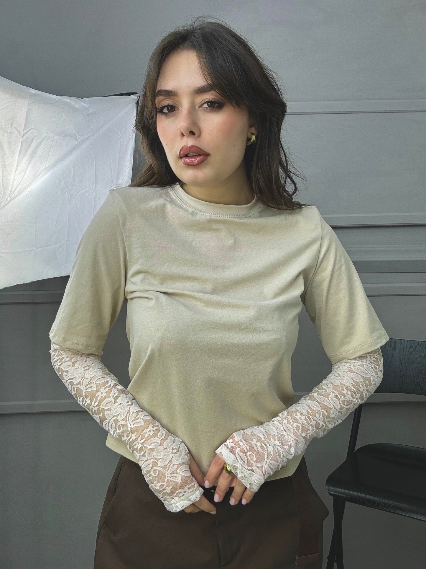 T-shirt Guanto pizzo