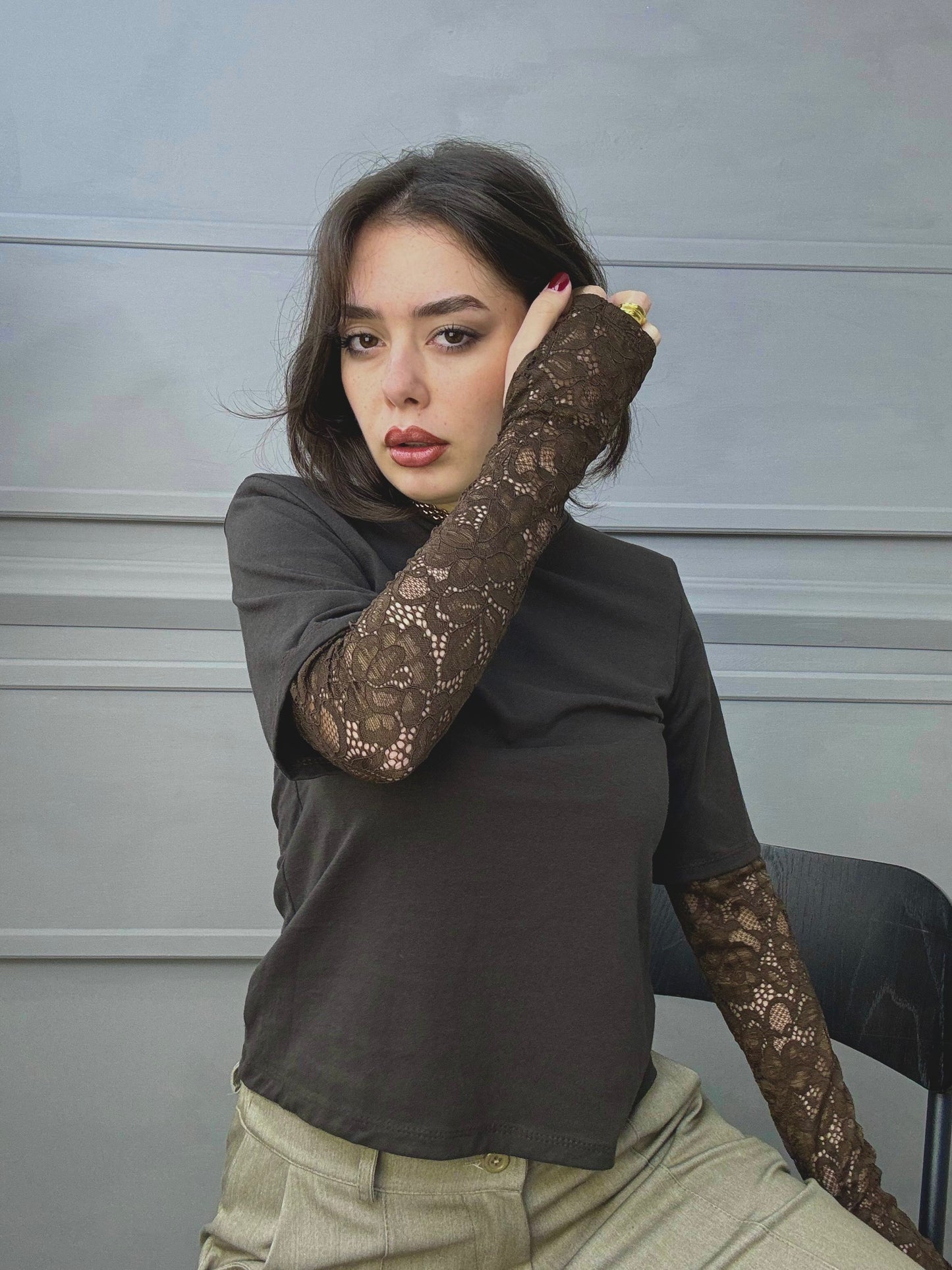 T-shirt Guanto pizzo