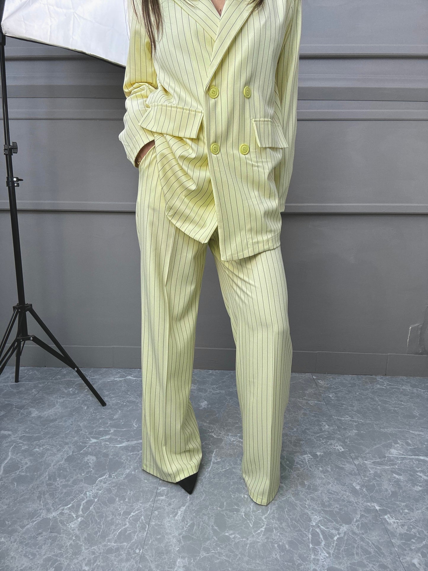 Tailleur Gessato Giallo