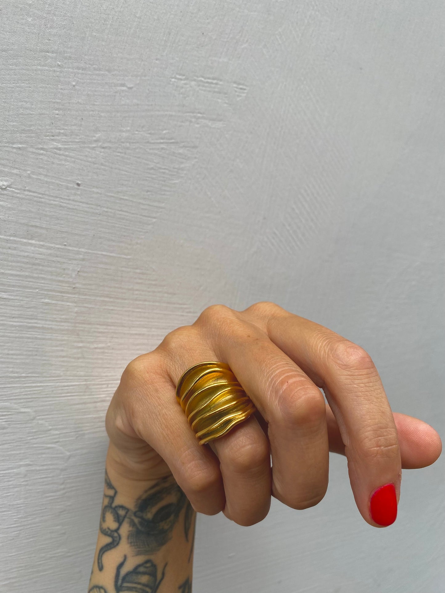Anello maxi fascia rigata