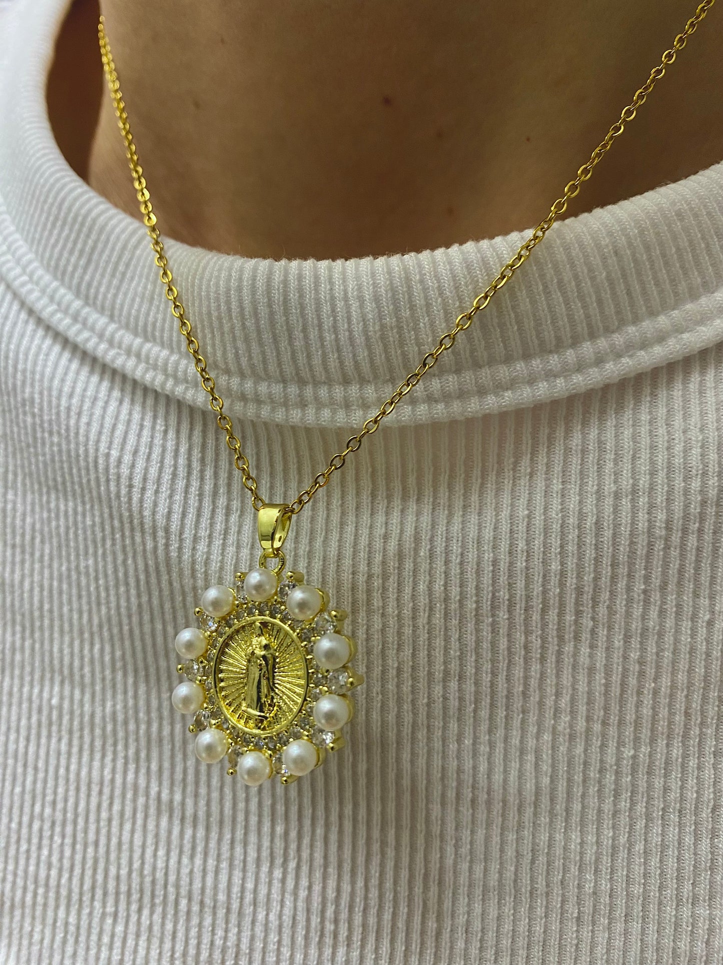 Collana Piastrina Pearl