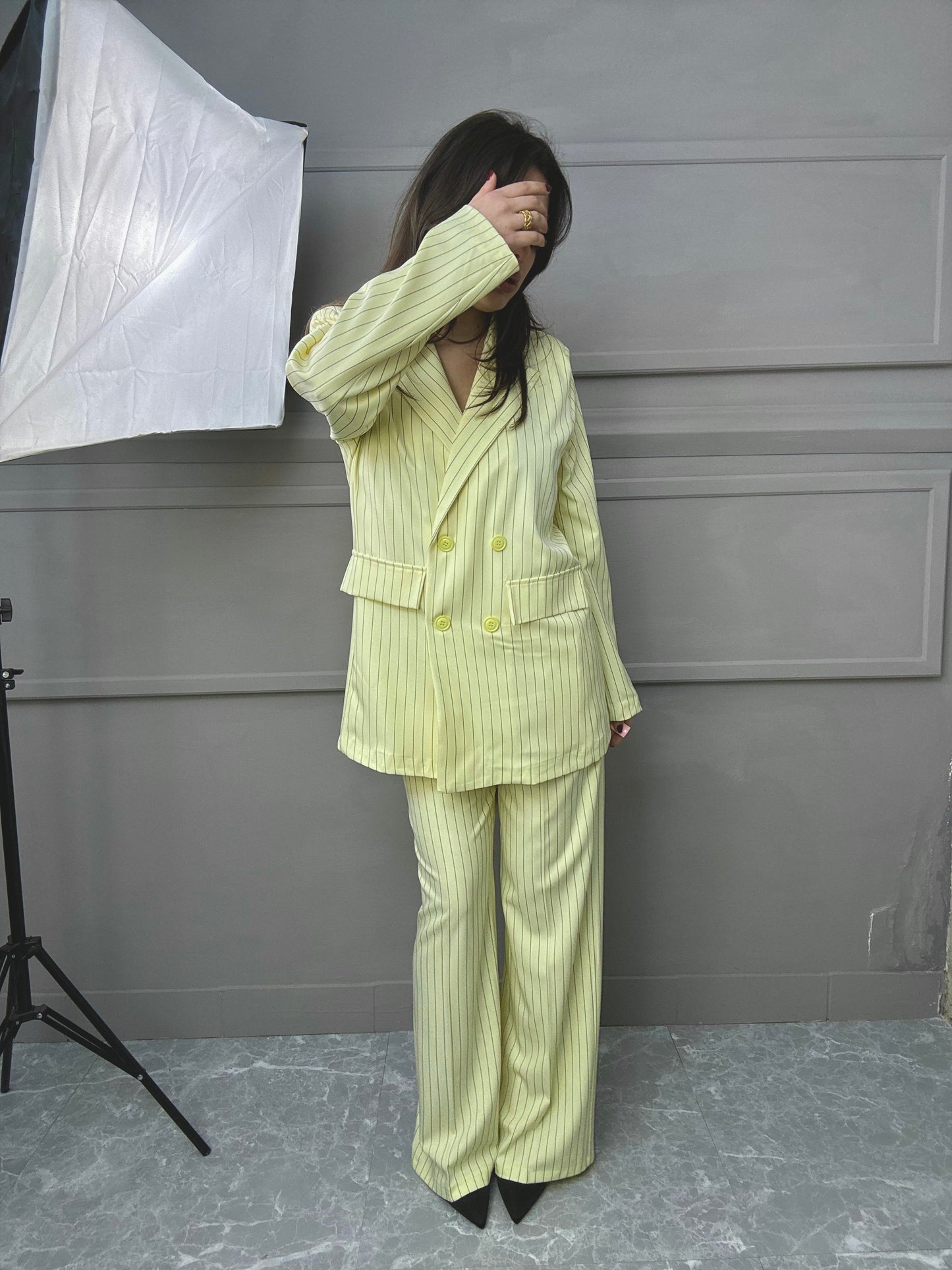 Tailleur Gessato Giallo