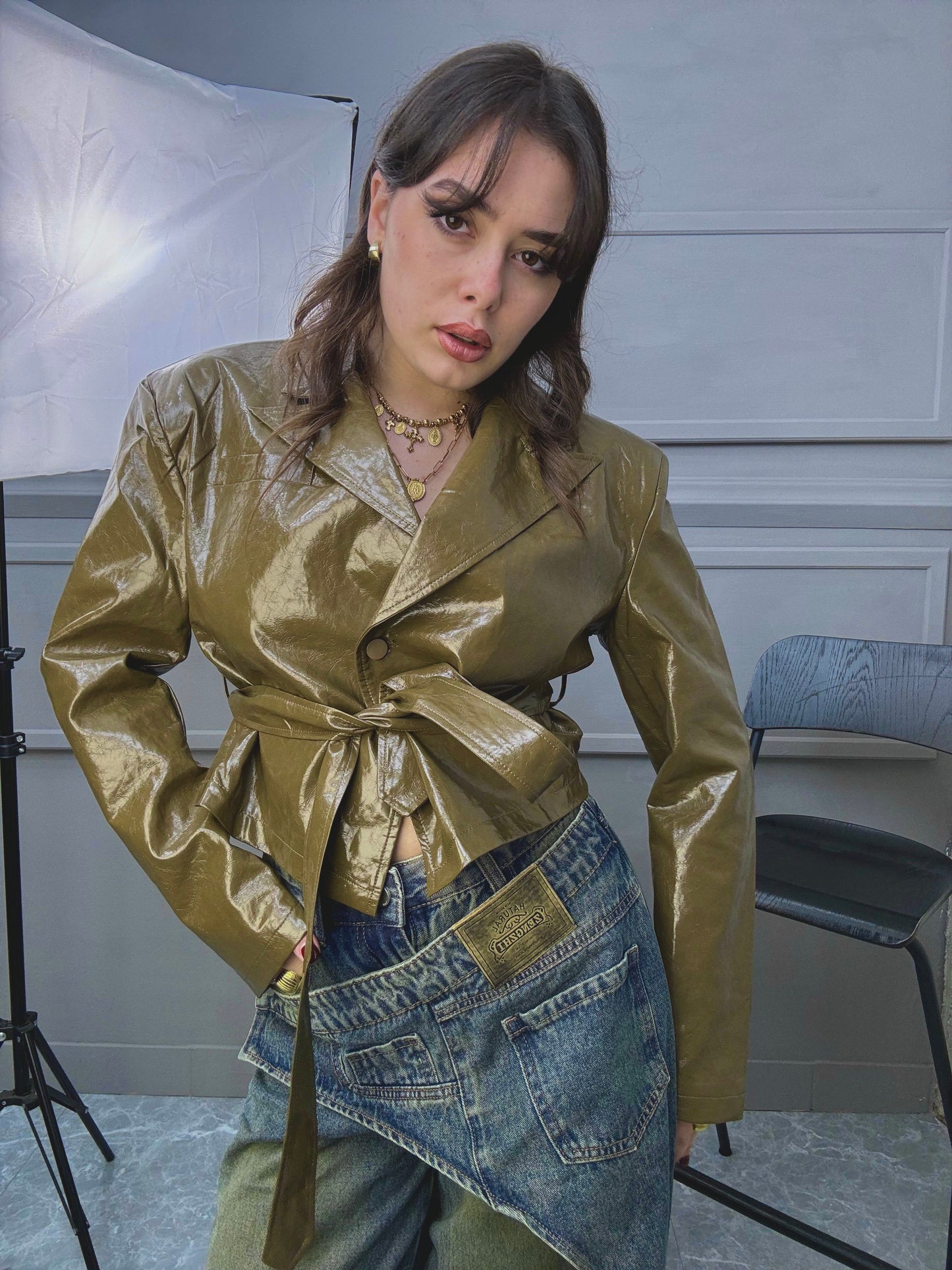 Crop Blazer Lucido