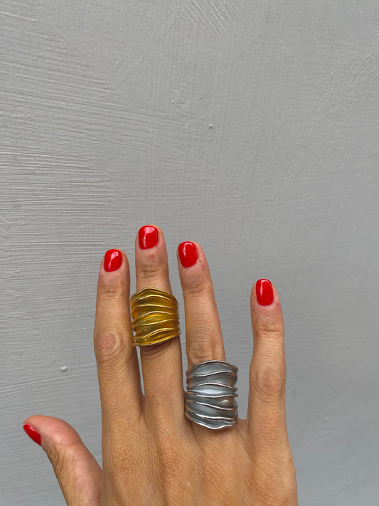 Anello maxi fascia rigata