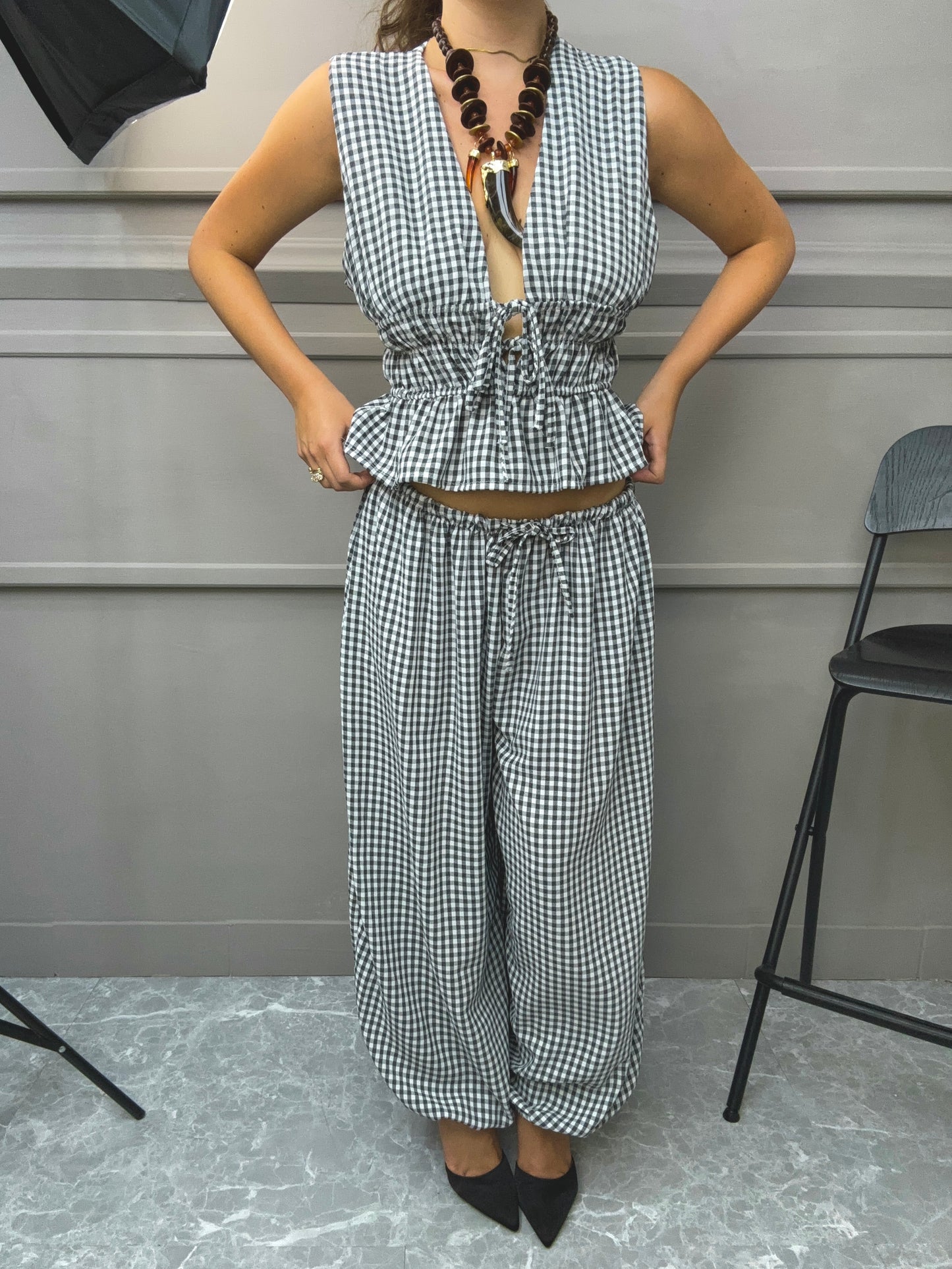 Gilet Set Quadretti