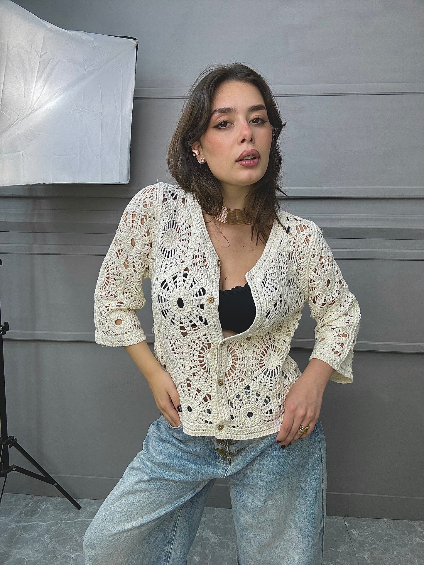Cardigan Macramé