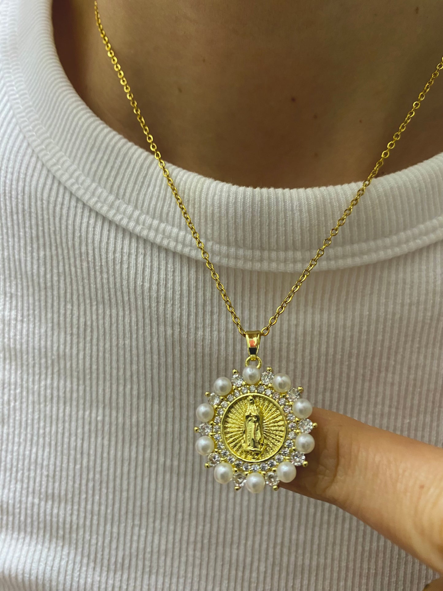 Collana Piastrina Pearl