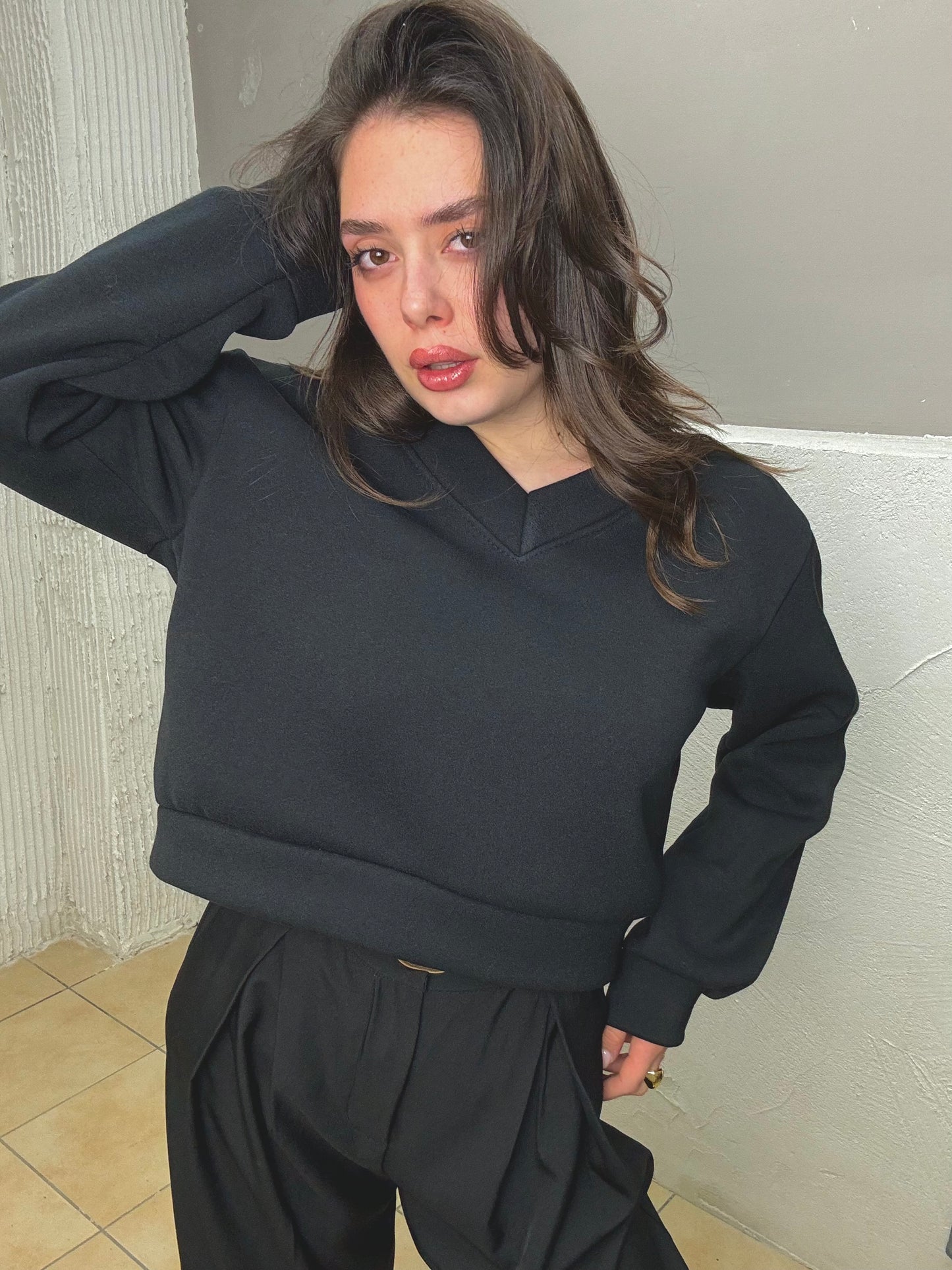 Crop Felpa V
