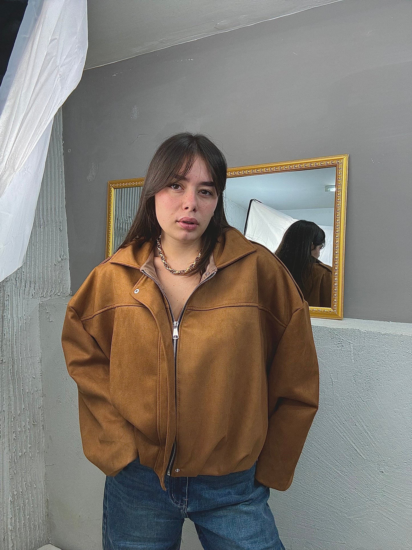 NEW COLLECTION Bomber Camoscio