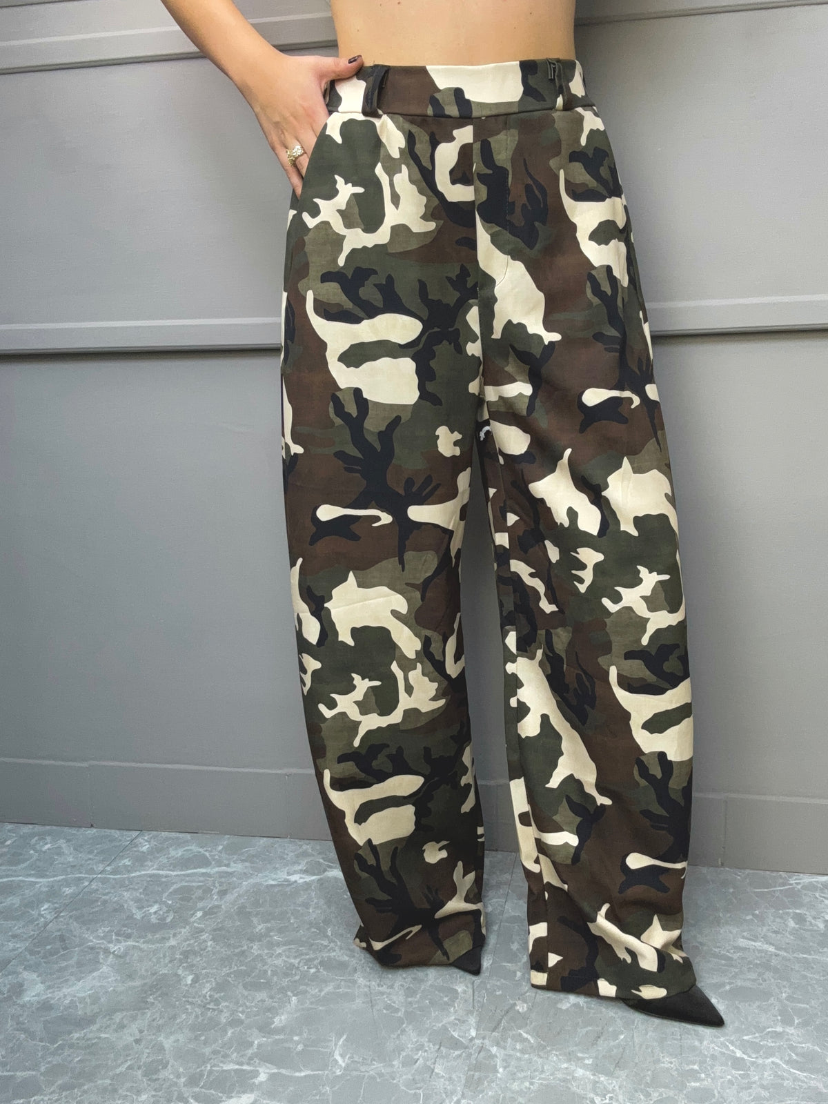 Pantalone Camo Palazzo
