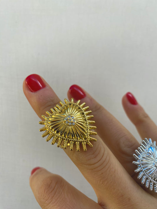 Anello Cuore Halo