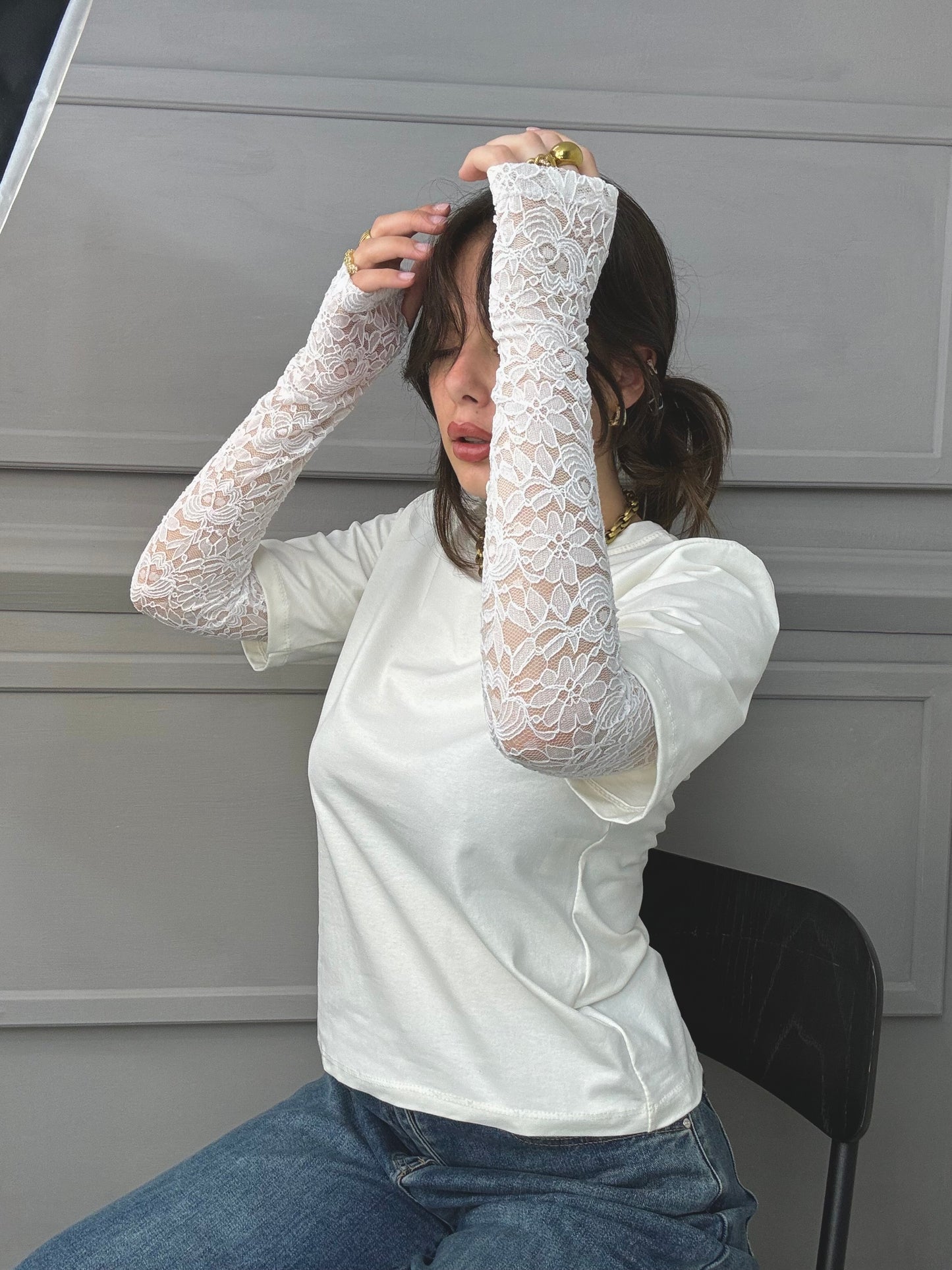 T-shirt Guanto pizzo