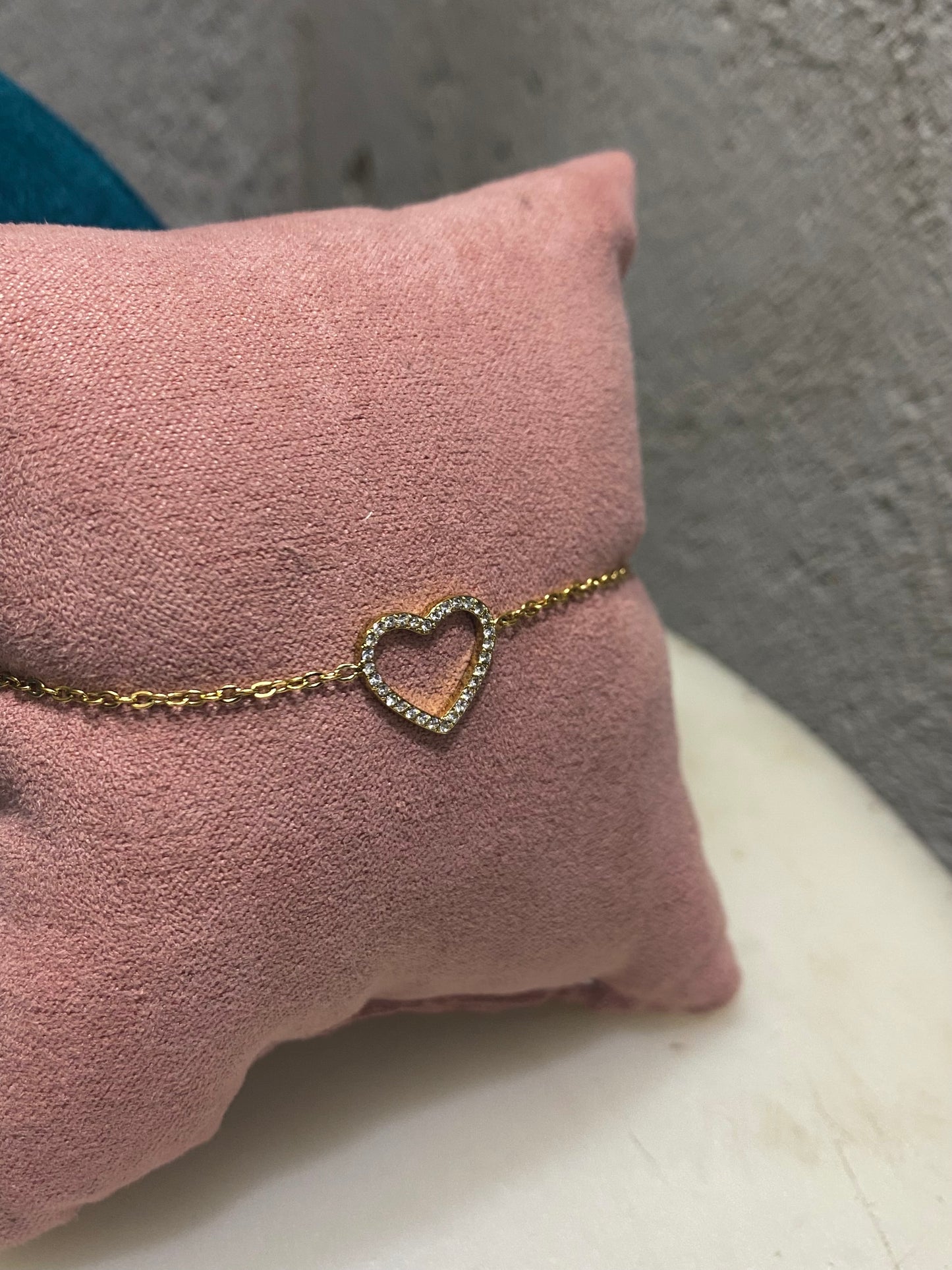 Bracciale empty heart strass