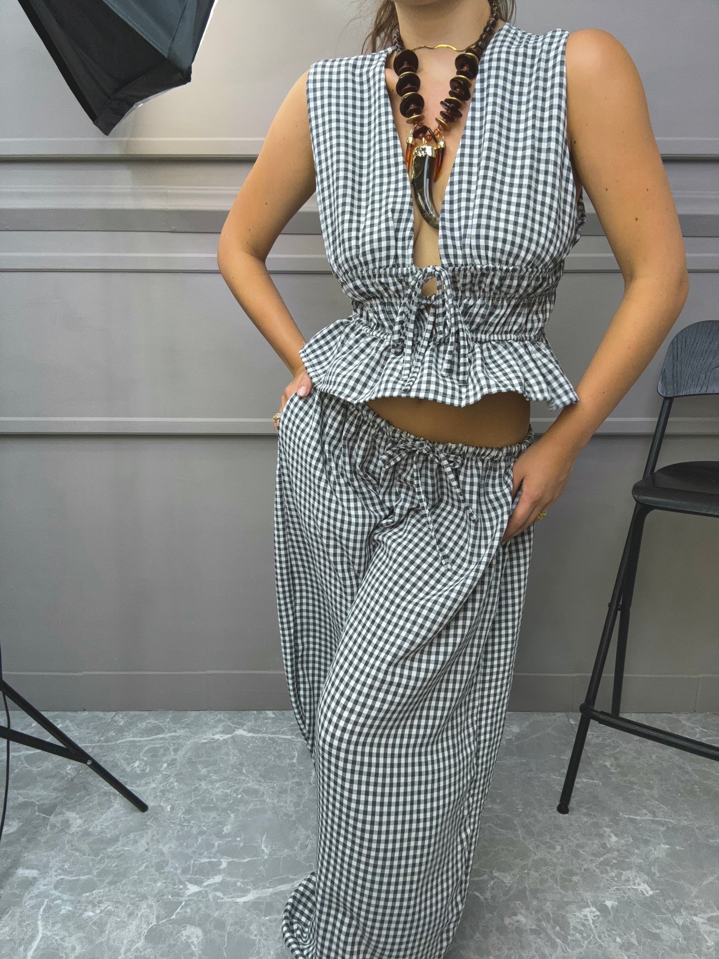 Gilet Set Quadretti