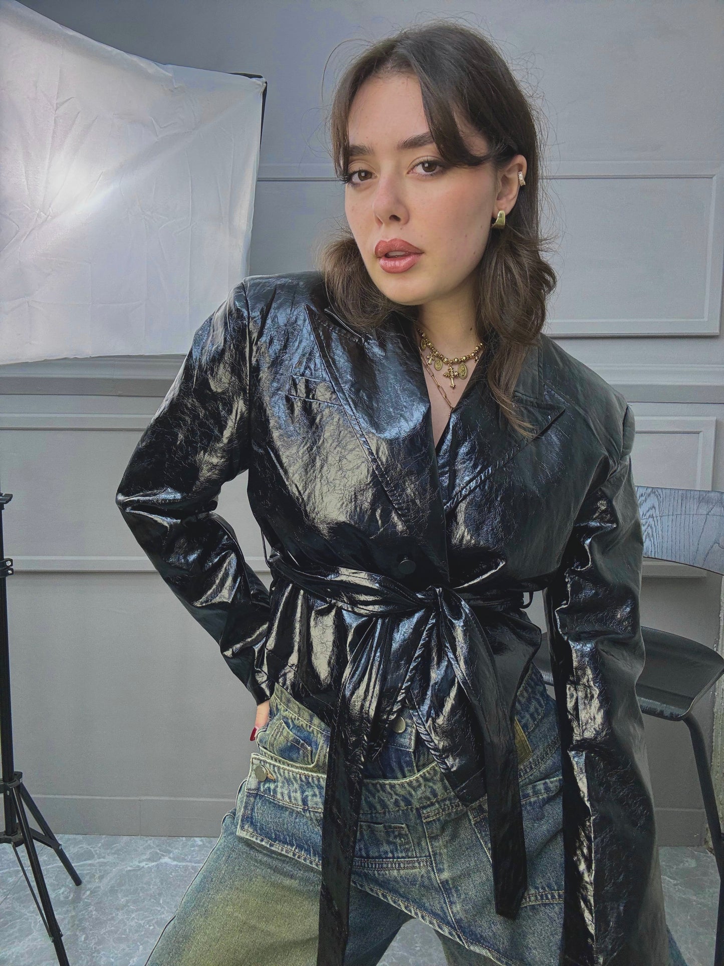 Crop Blazer Lucido