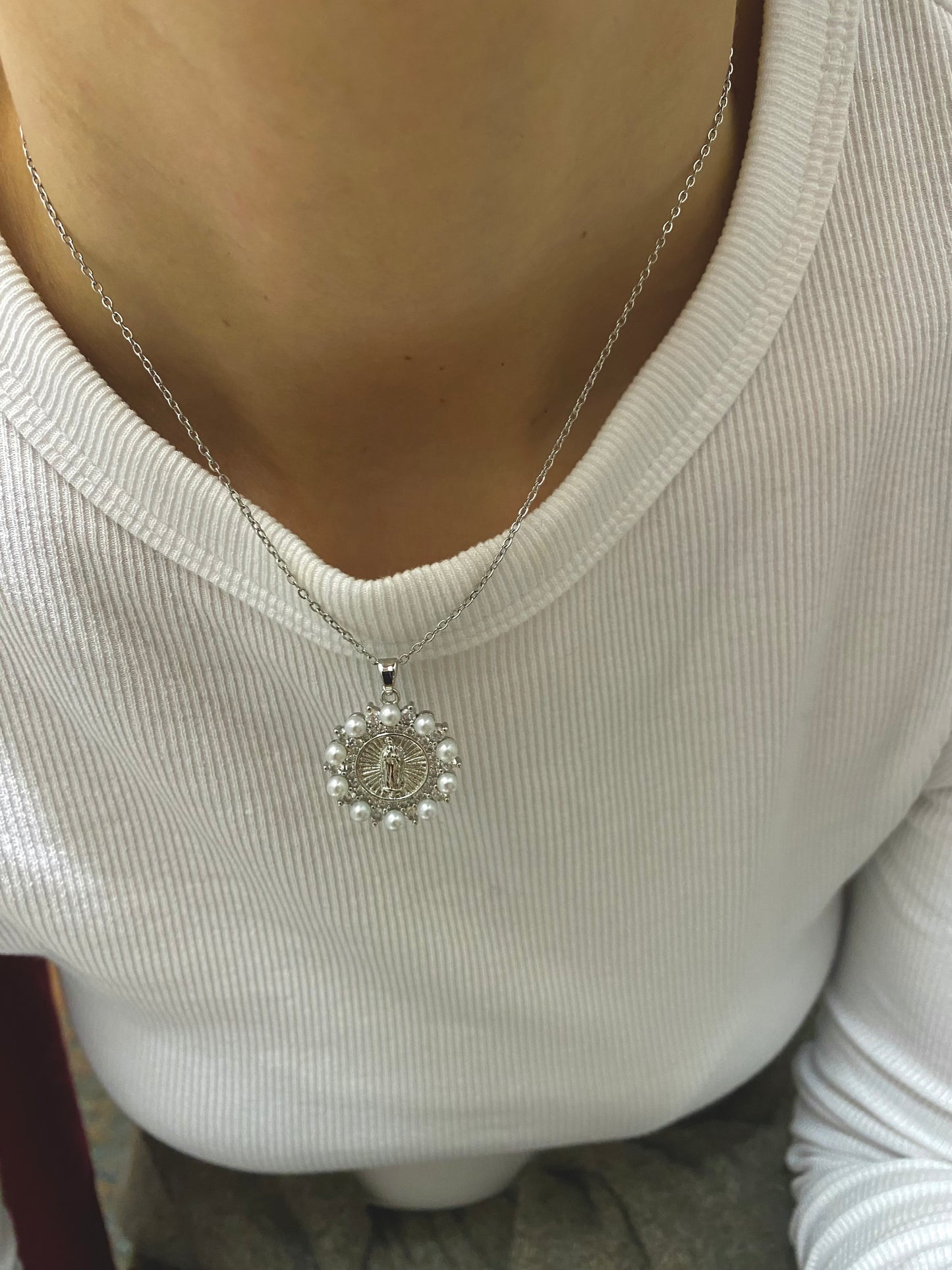 Collana Piastrina Pearl