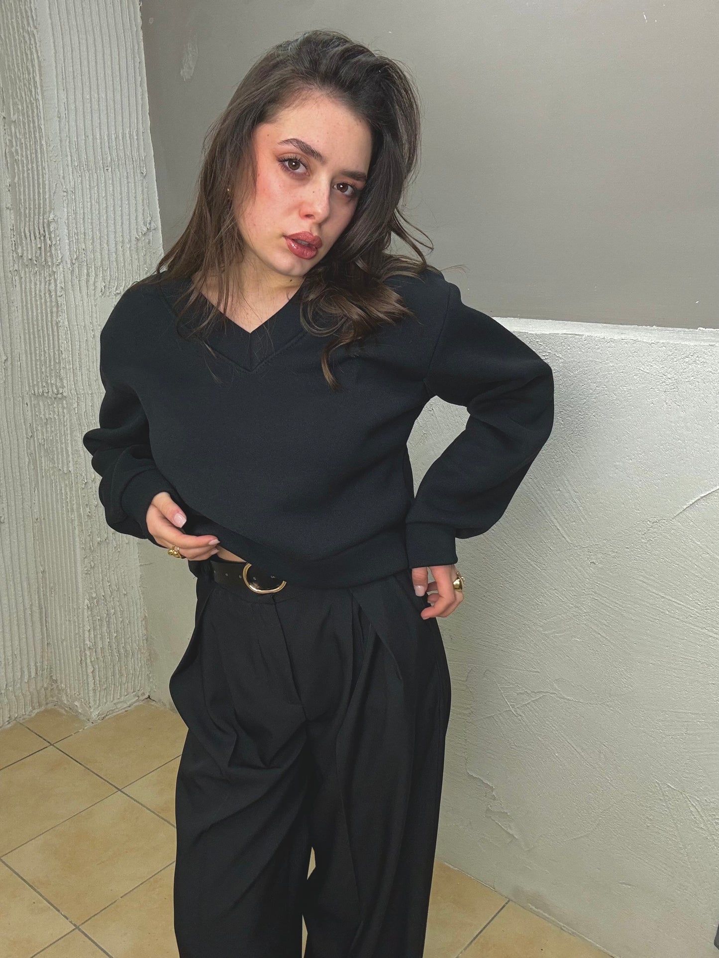 Crop Felpa V