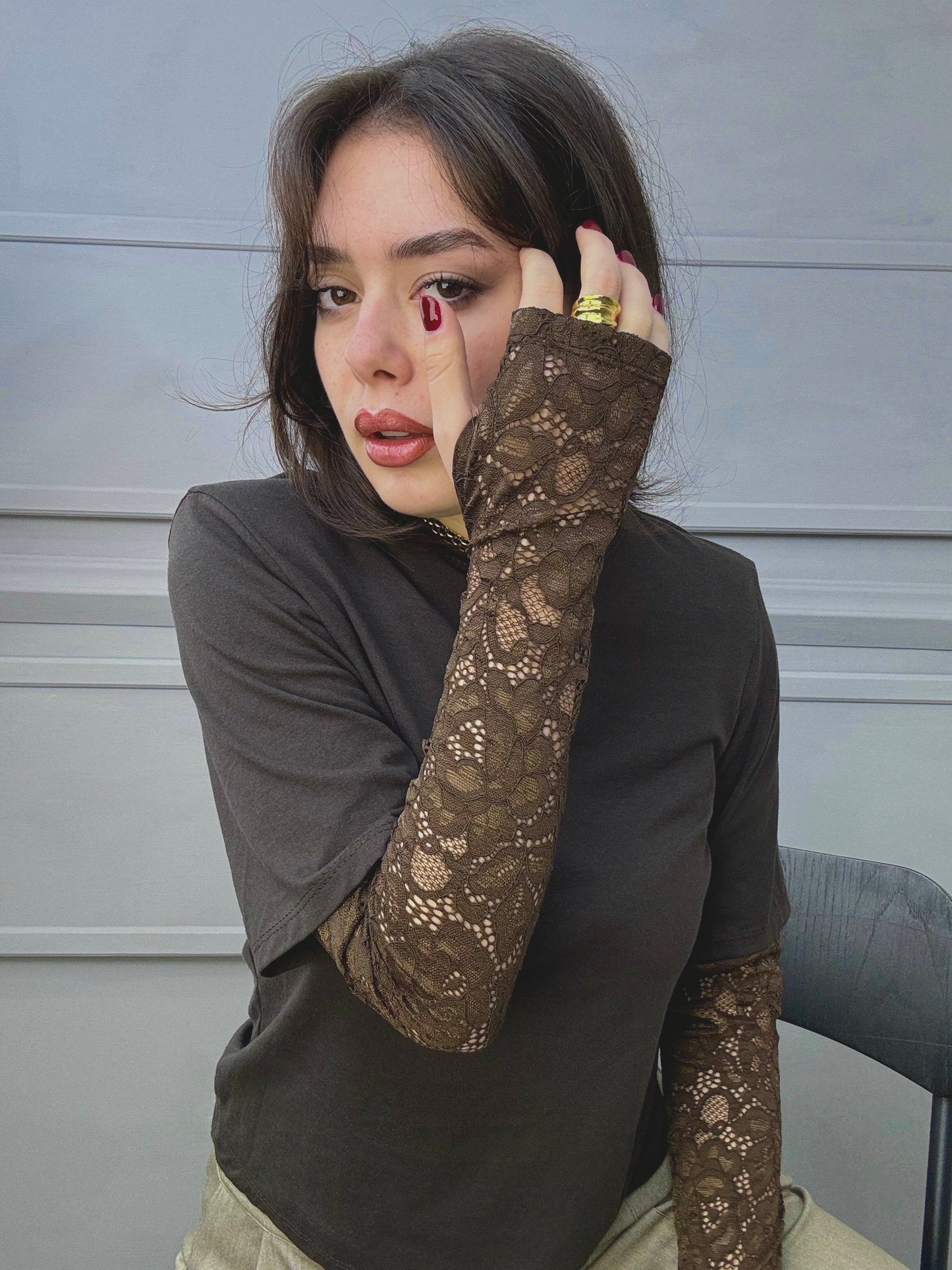 T-shirt Guanto pizzo