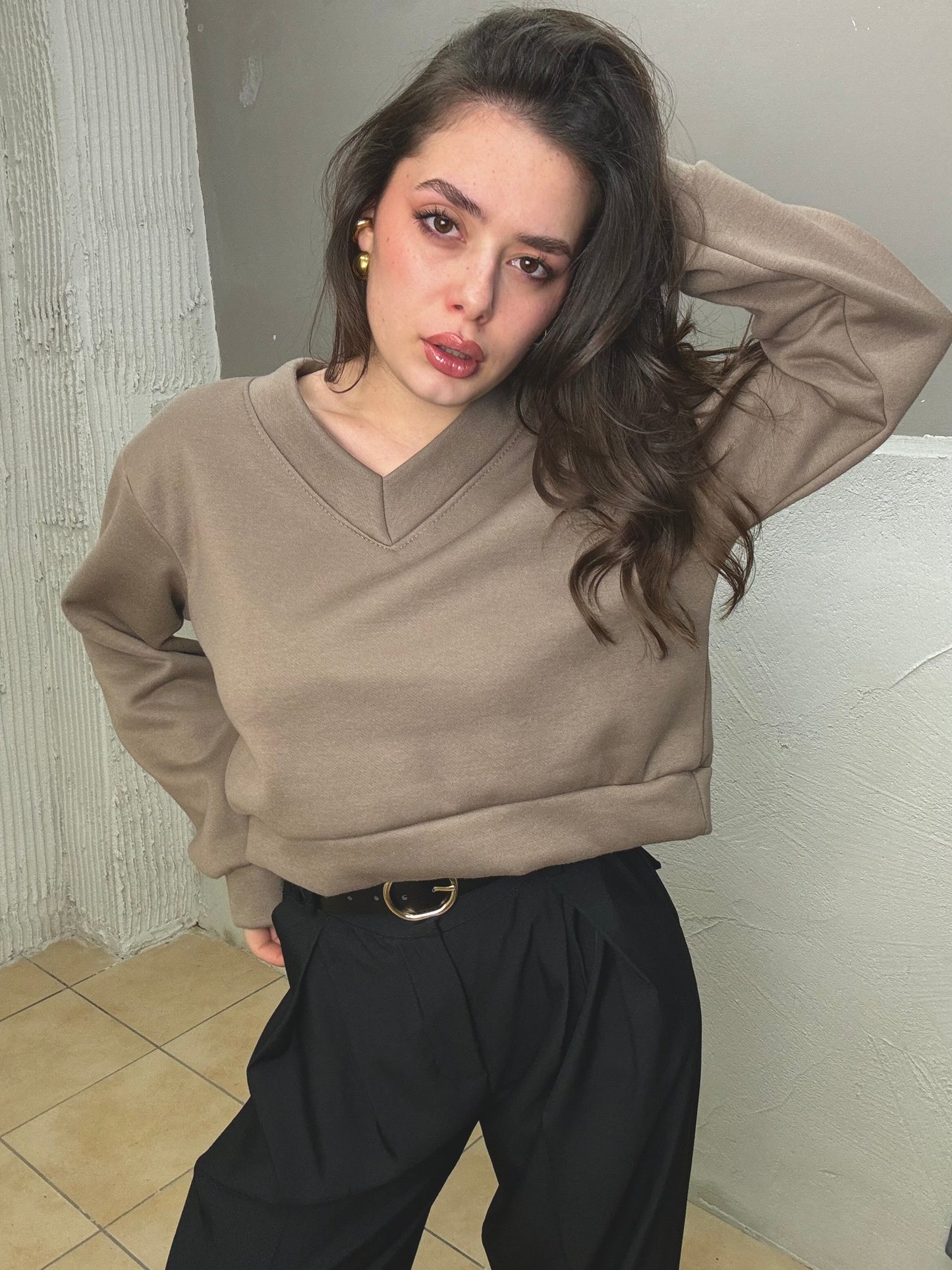 Crop Felpa V
