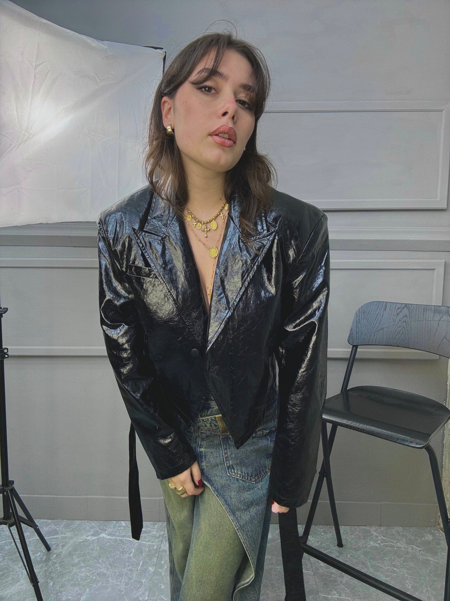 Crop Blazer Lucido