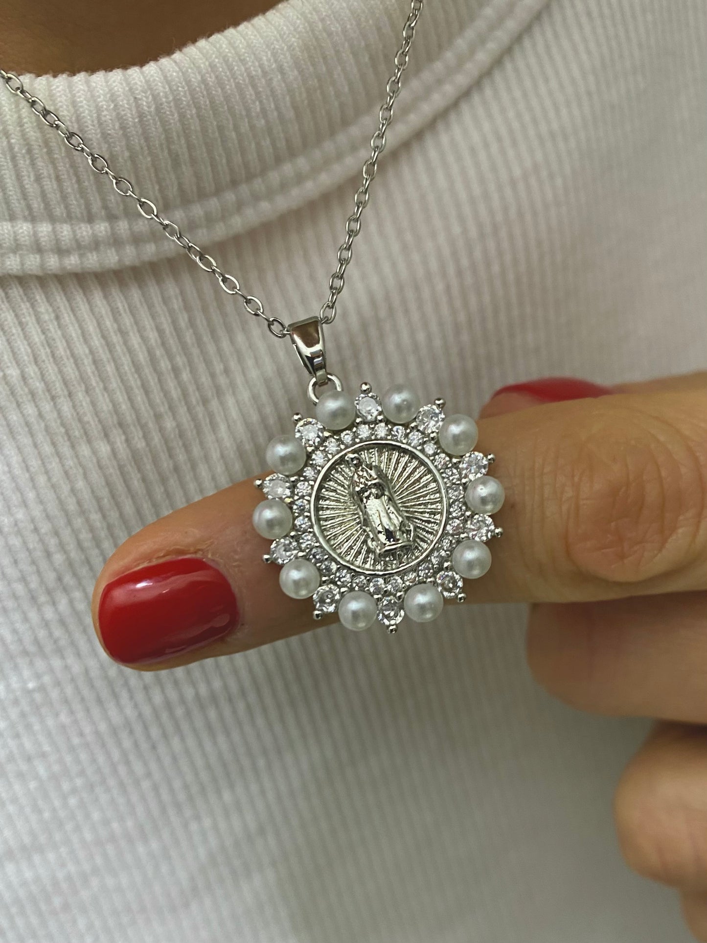 Collana Piastrina Pearl