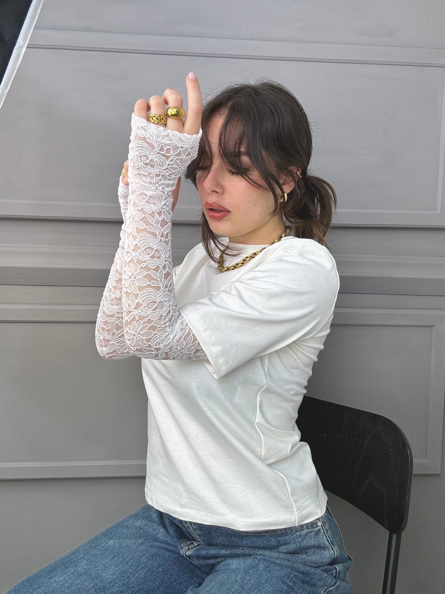 T-shirt Guanto pizzo