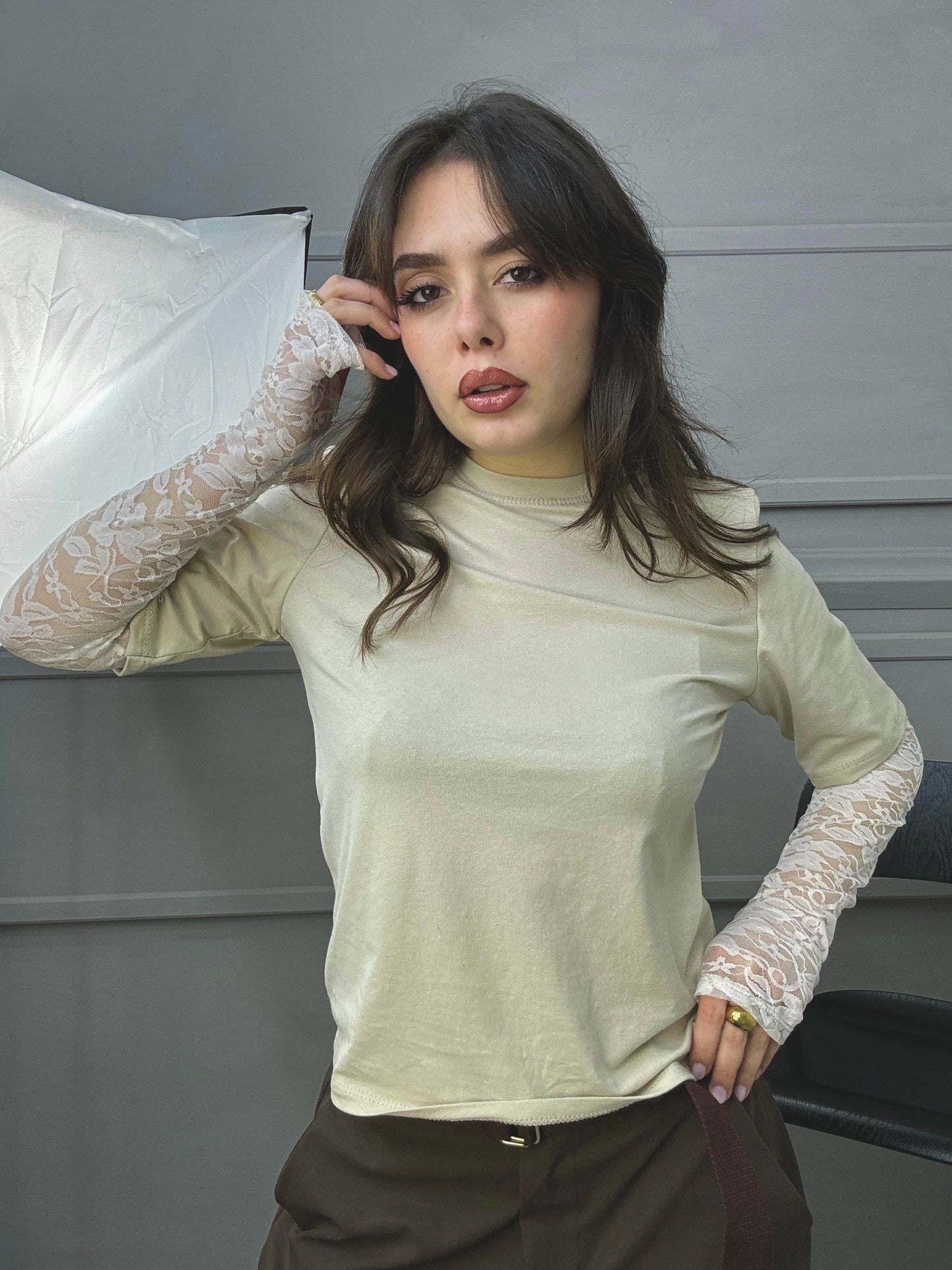 T-shirt Guanto pizzo