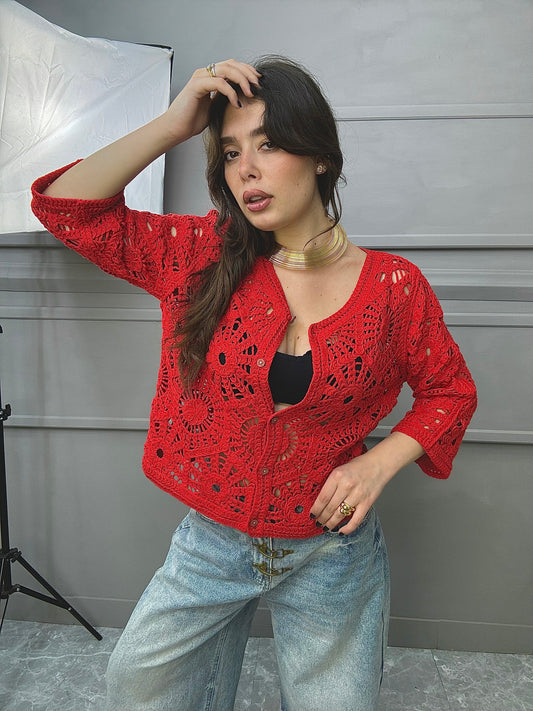 Cardigan Macramé