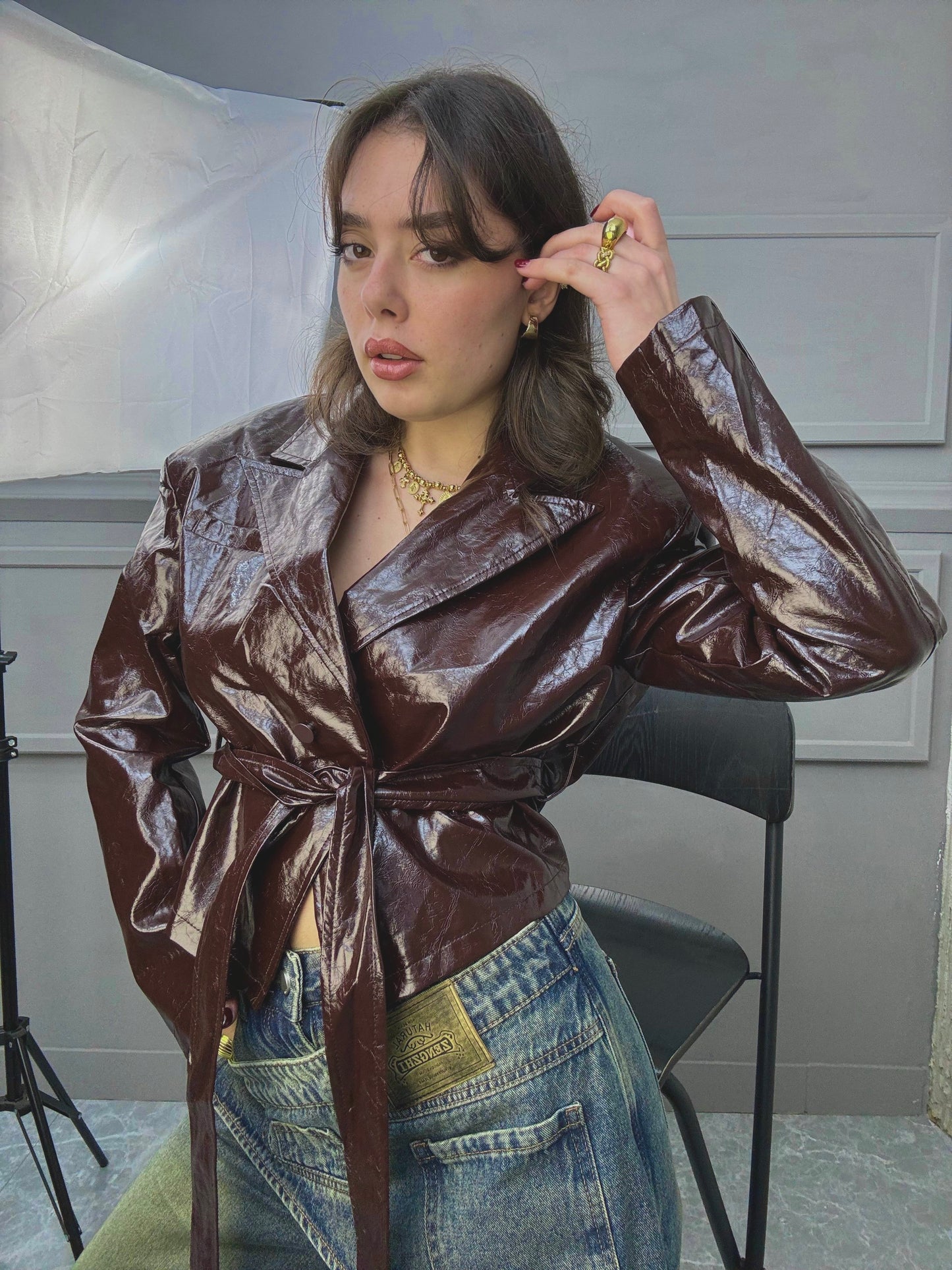 Crop Blazer Lucido