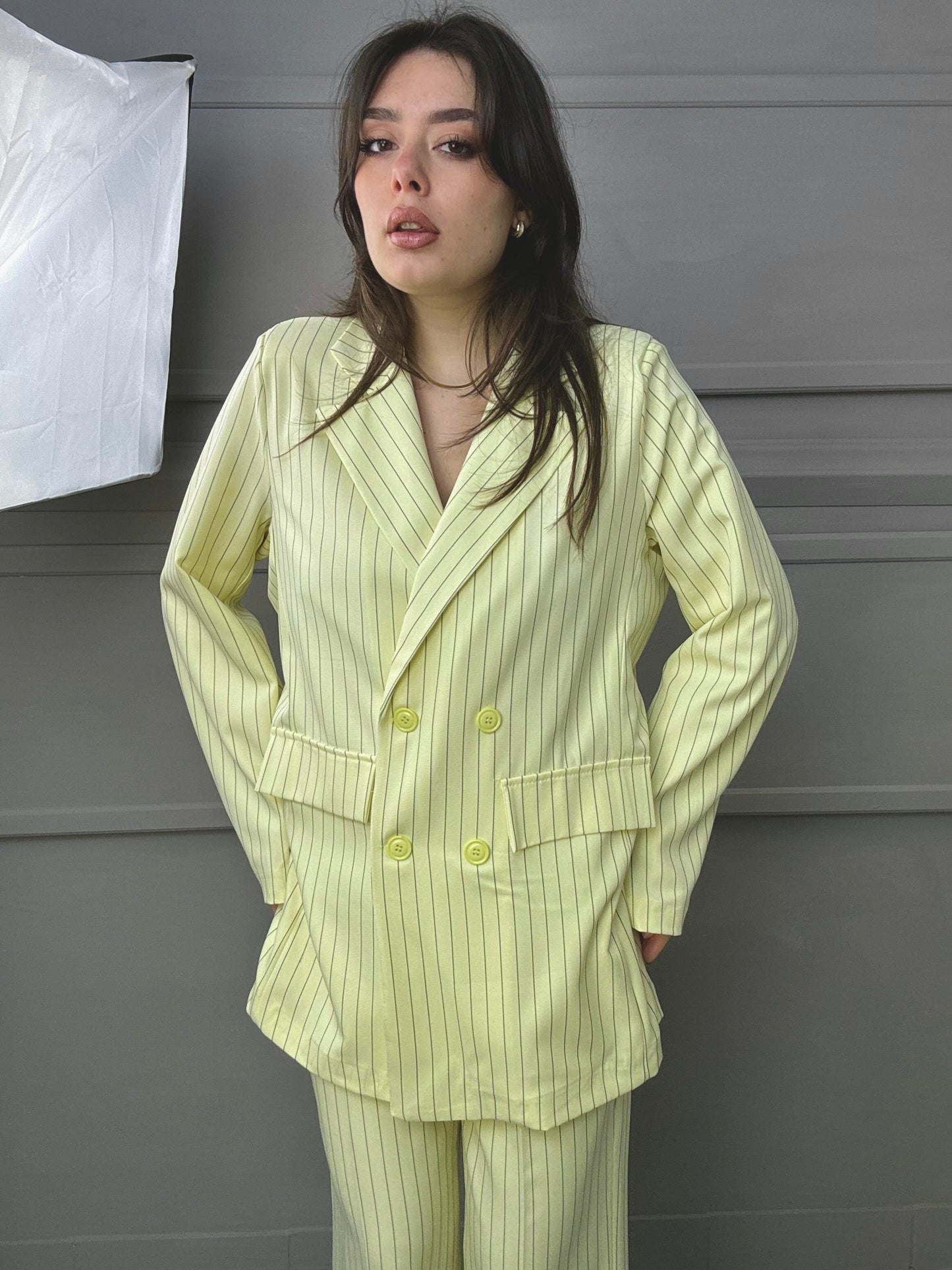 Tailleur Gessato Giallo