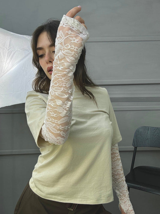 T-shirt Guanto pizzo