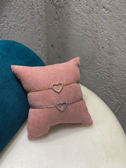 Bracciale empty heart strass
